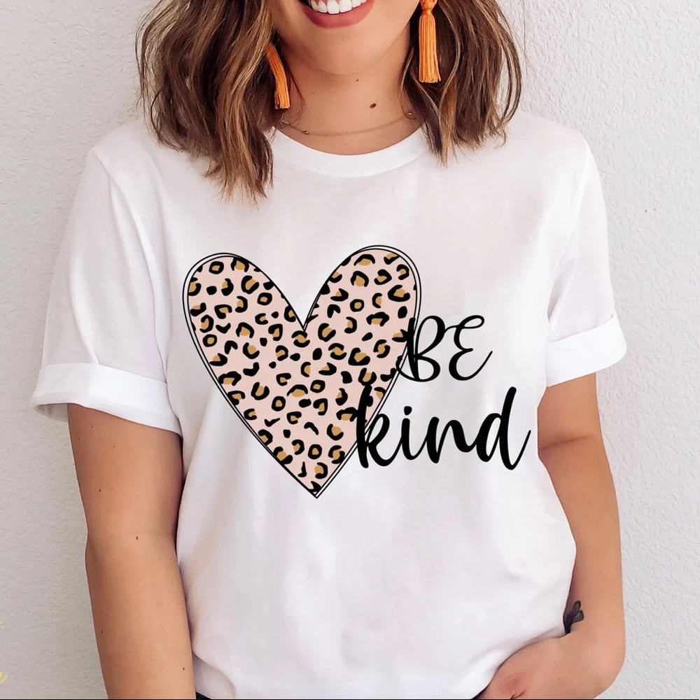 Handmade Leopard Be Kind Tee